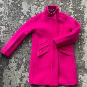 NWT J. Crew Cocoon Wool Coat in Vibrant Fuchsia